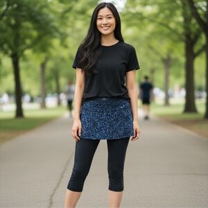 Athleta Black and Blue Capris